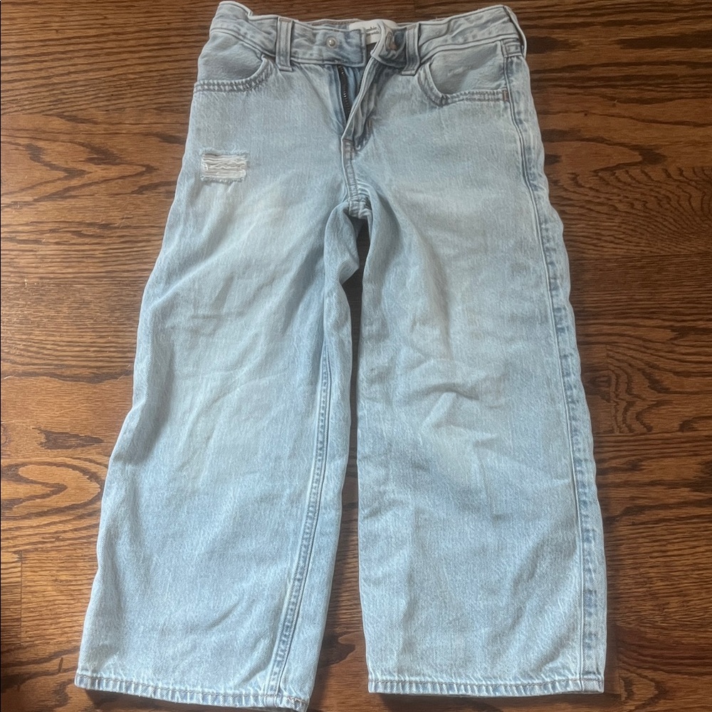 Abercrombie Kids Light Blue Ultra Wide Leg Jeans | size 5-6